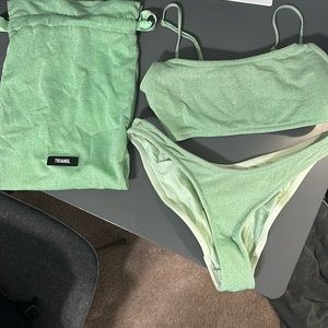 Melrose Green Sparkle Triangl Bikini W/ BAG